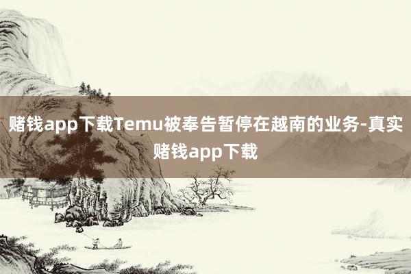 赌钱app下载Temu被奉告暂停在越南的业务-真实赌钱app下载