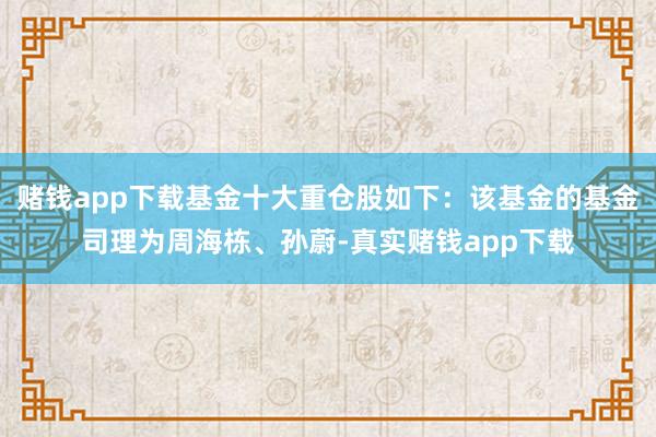 赌钱app下载基金十大重仓股如下：该基金的基金司理为周海栋、孙蔚-真实赌钱app下载