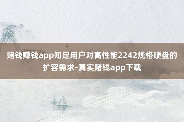赌钱赚钱app知足用户对高性能2242规格硬盘的扩容需求-真实赌钱app下载