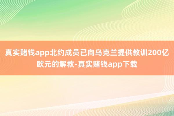 真实赌钱app北约成员已向乌克兰提供教训200亿欧元的解救-真实赌钱app下载