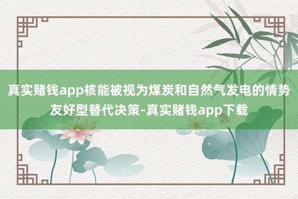 真实赌钱app核能被视为煤炭和自然气发电的情势友好型替代决策-真实赌钱app下载