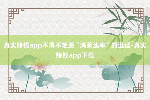 真实赌钱app不得不艳羡“鸿蒙速率”的迅猛-真实赌钱app下载