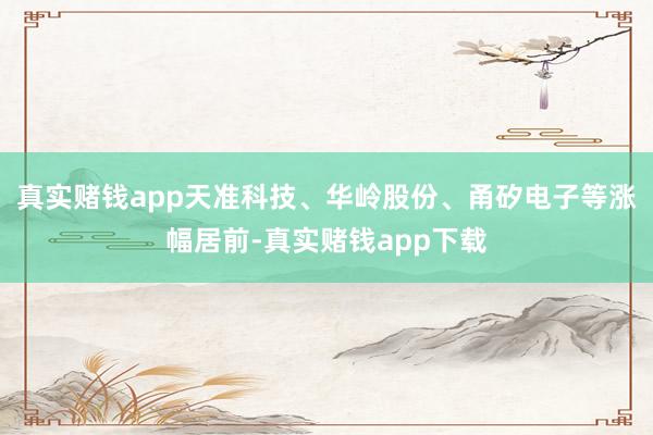 真实赌钱app天准科技、华岭股份、甬矽电子等涨幅居前-真实赌钱app下载