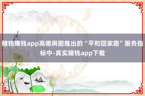 赌钱赚钱app高德舆图推出的“平和回家路”服务指标中-真实赌钱app下载