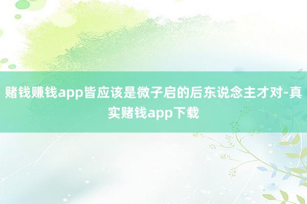 赌钱赚钱app皆应该是微子启的后东说念主才对-真实赌钱app下载