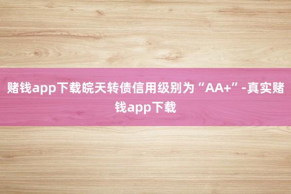 赌钱app下载皖天转债信用级别为“AA+”-真实赌钱app下载