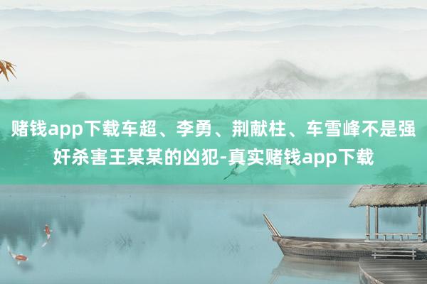 赌钱app下载车超、李勇、荆献柱、车雪峰不是强奸杀害王某某的凶犯-真实赌钱app下载